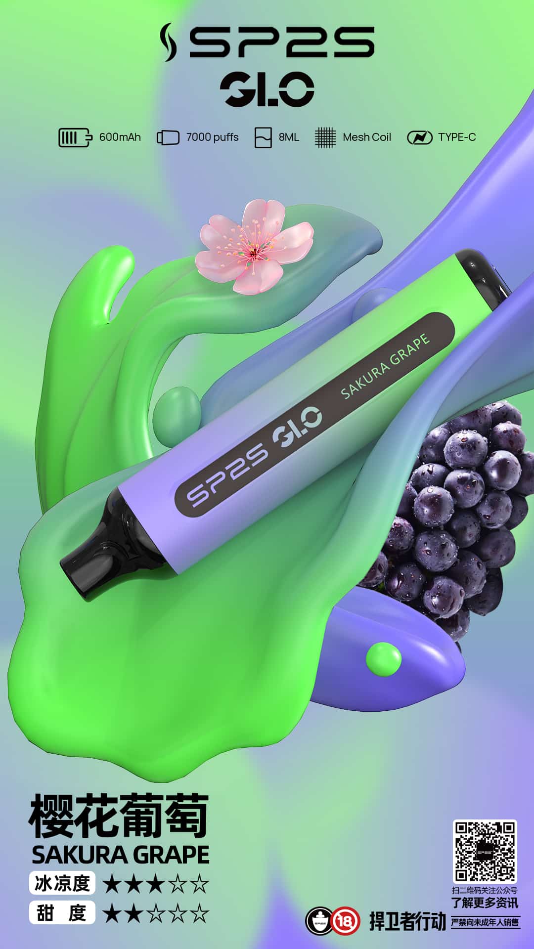 SP2S GLO 7000口霧化器｜持久穩定輸出 暢享大煙量