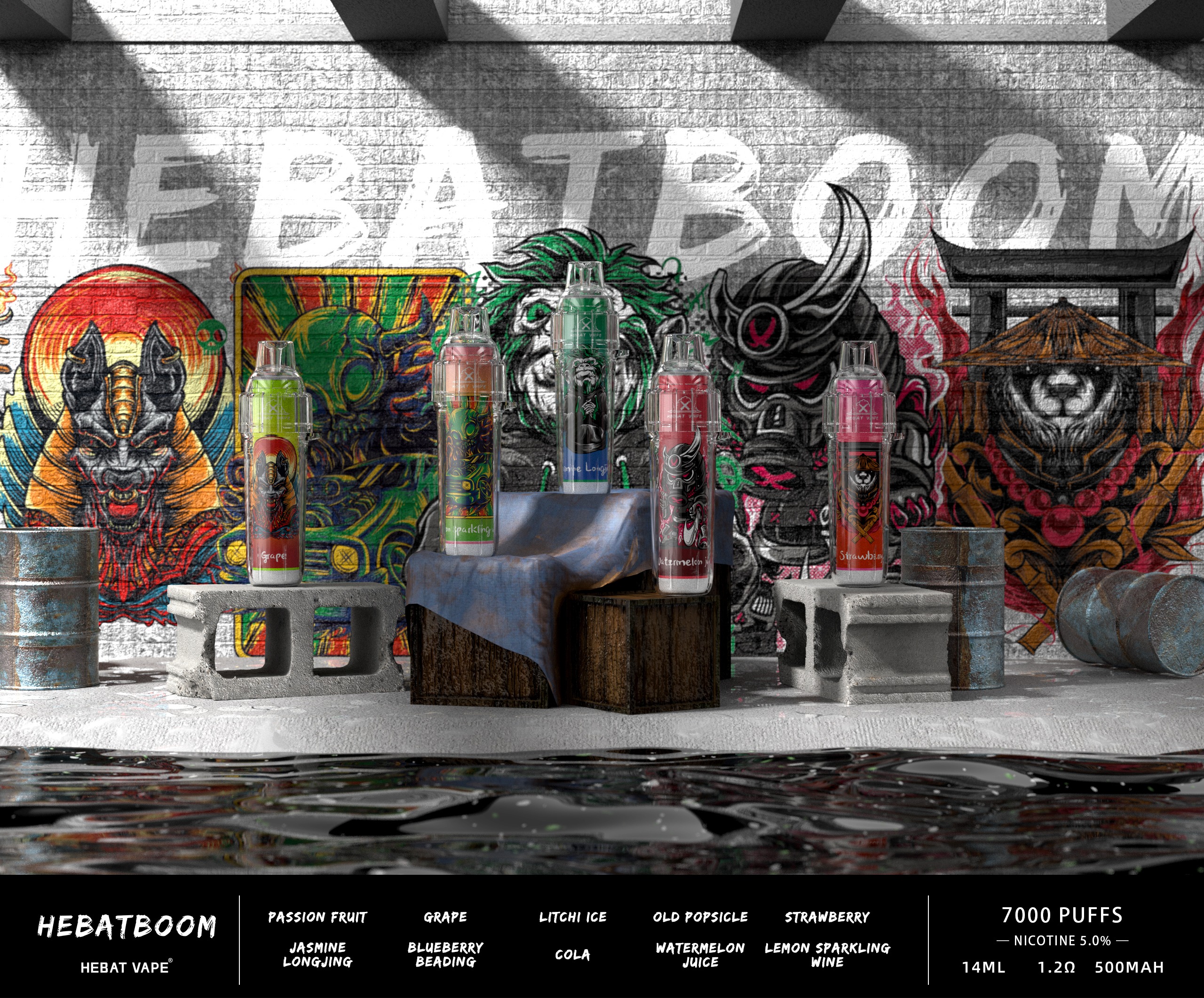 Hebat BOOM 7000 Puffs 一次性Vape 喜貝電子煙 台灣批發